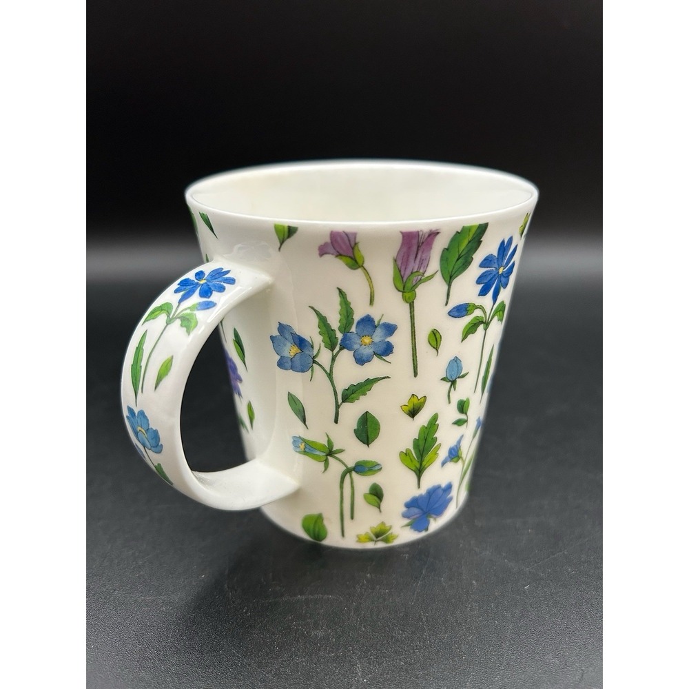 VTG Dunoon Evesham Mug Fine Bone China Designed By Aileen Morley Blue Floral